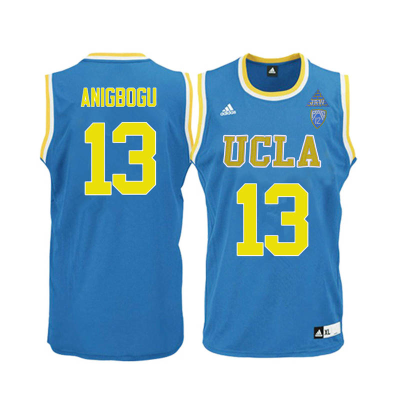 Men UCLA Bruins #13 Ike Anigbogu College Basketball Jerseys-Blue - Click Image to Close